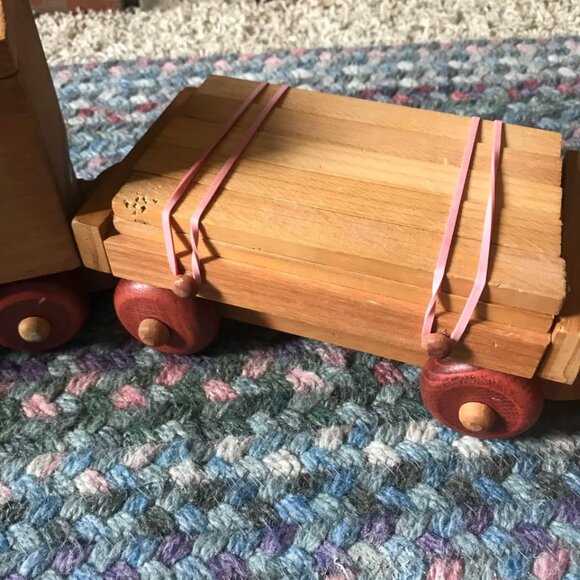 Antique Montgomery Schoolhouse Large Wooden Train from 80’s Large - Picture 6 of 10